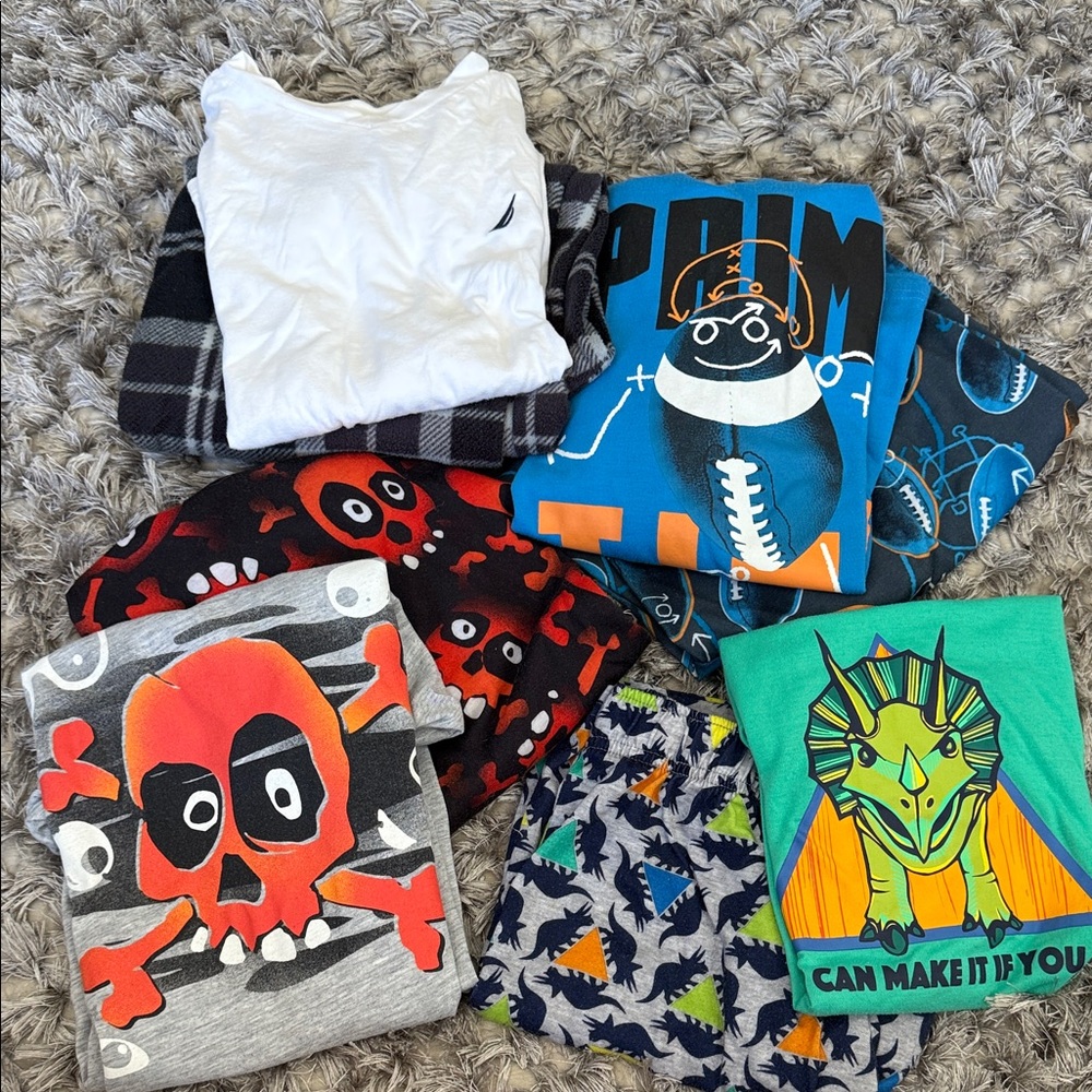 Colorful Graphic T-Shirts and Pajama Set